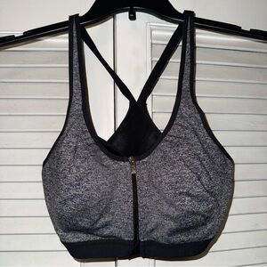 Victoria’s Secret Sport Charcoal Heather Sports Bra with Zipper 32D